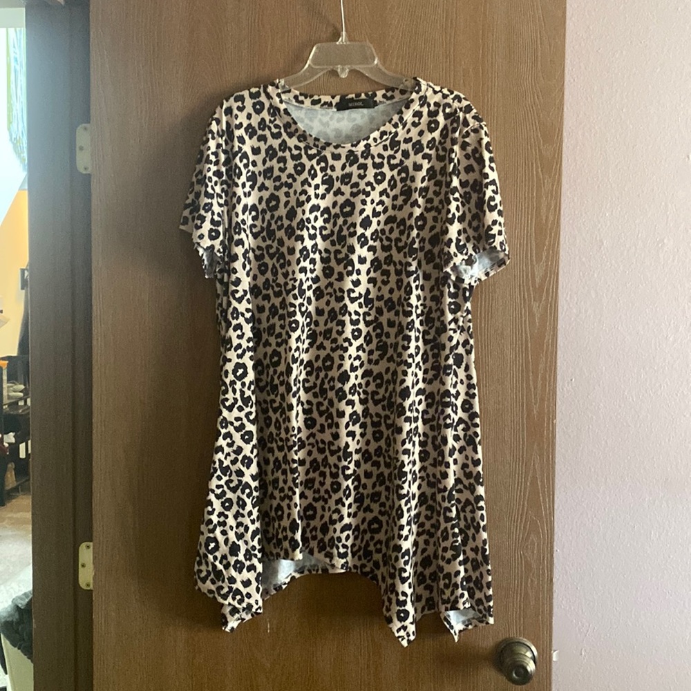 Leopard Print Very Soft Tunic for Plus Size